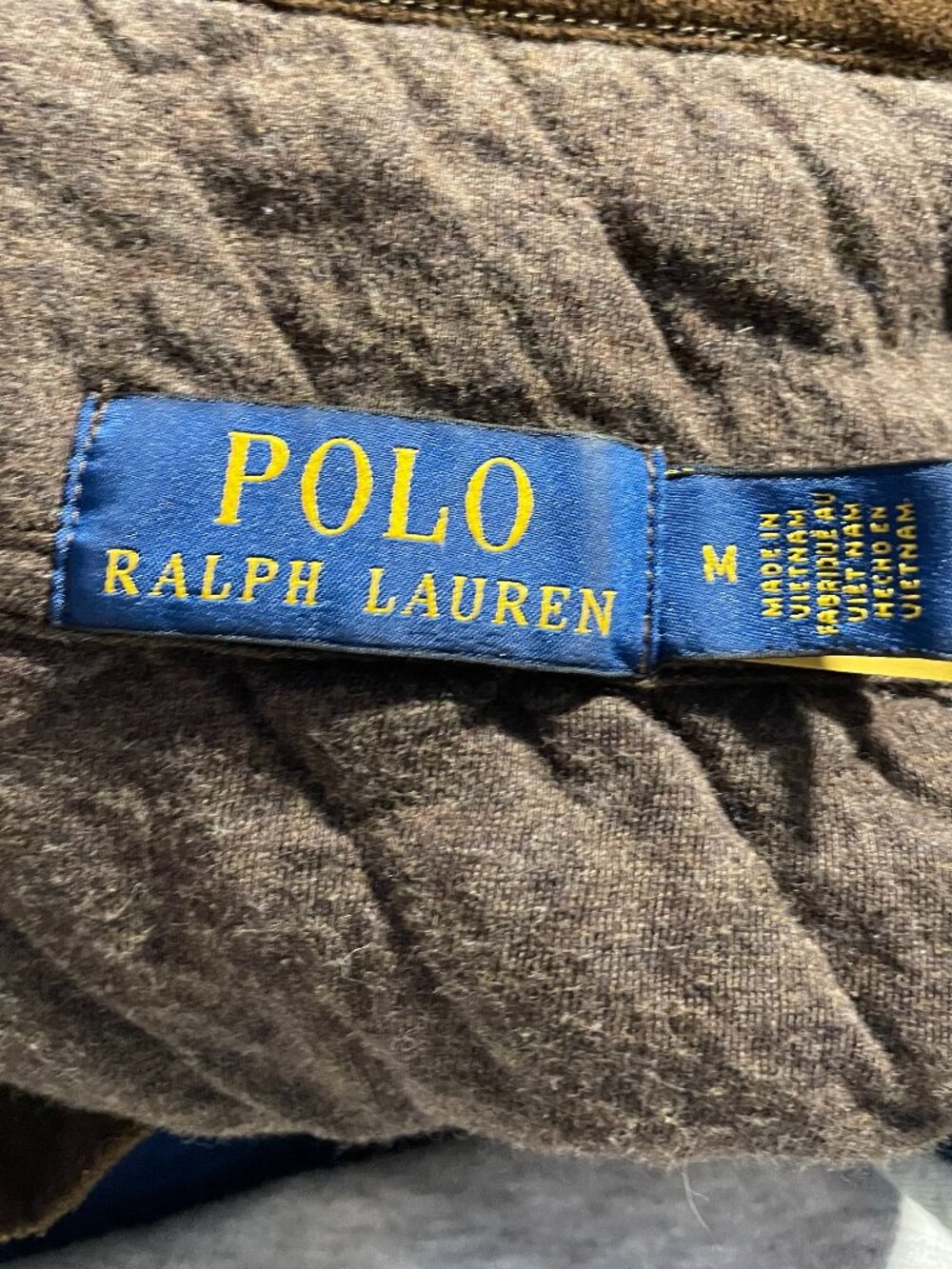 294. Polo Ralph Lauren Quilted Double-Knit Jersey Pullover, Mens Size M, Brown - Picture 7 of 7